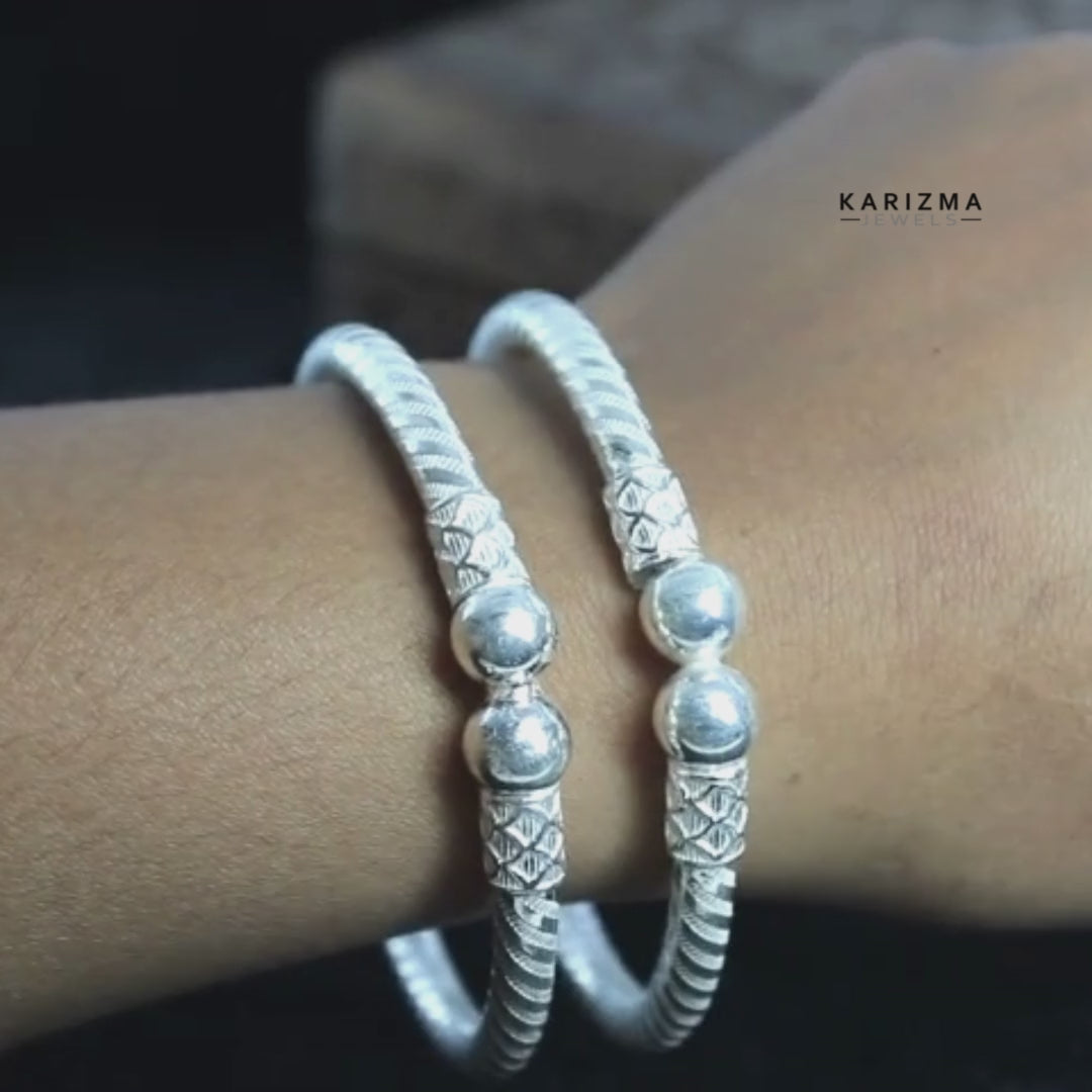 Buy Shree Shobha Collection Silver Bangle Bracelet For Womens Chandi Kada  at Amazon.in