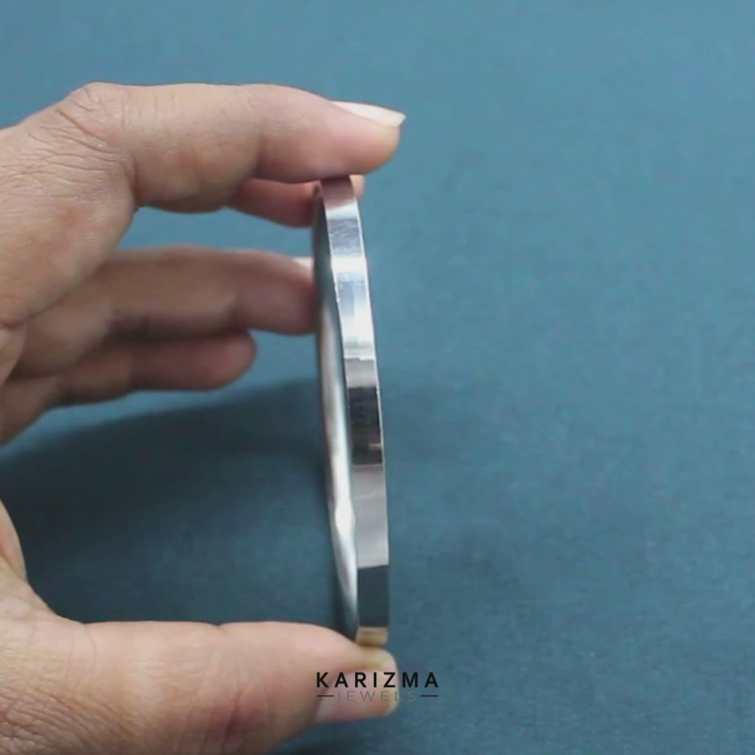 Shine Stainless Steel Ladies Plain Kada – 4.5mm Slim Bangle Bracelet Cuf
