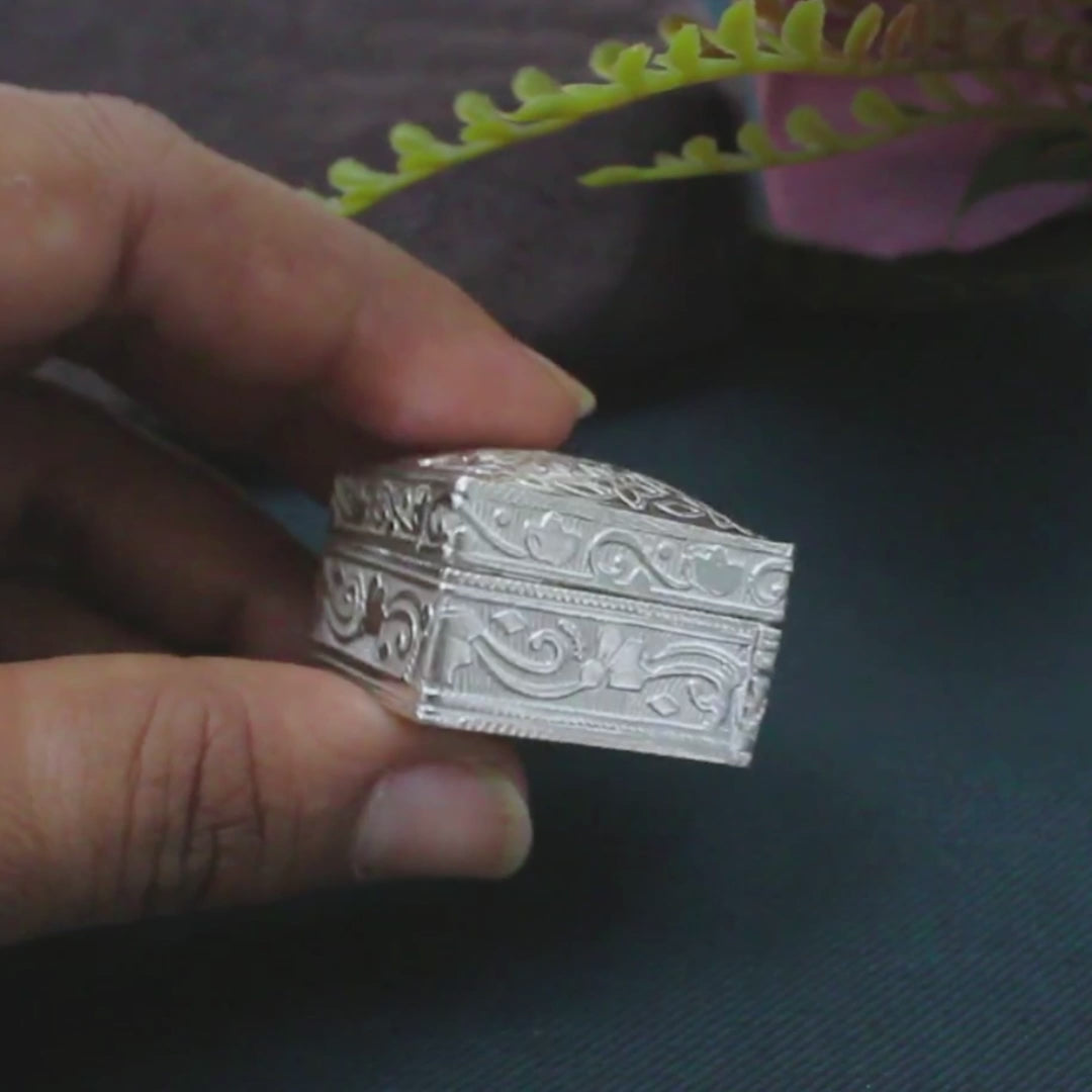 Real Silver Honey Container for Red Book & Pooja Use