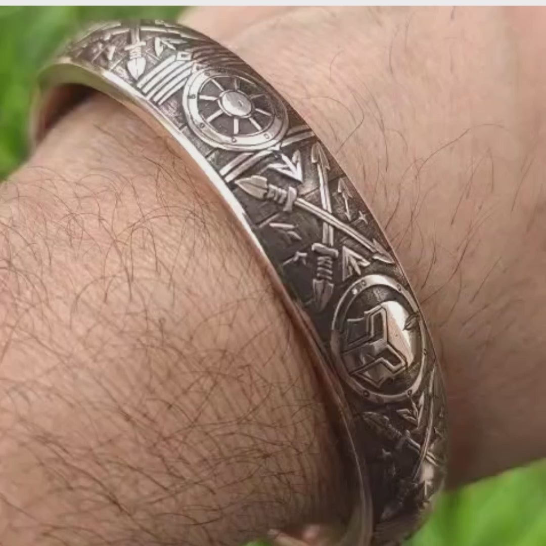 200 Gram Heavy Pure Copper Kada – Warrior Armour Engraved Bangle for Men