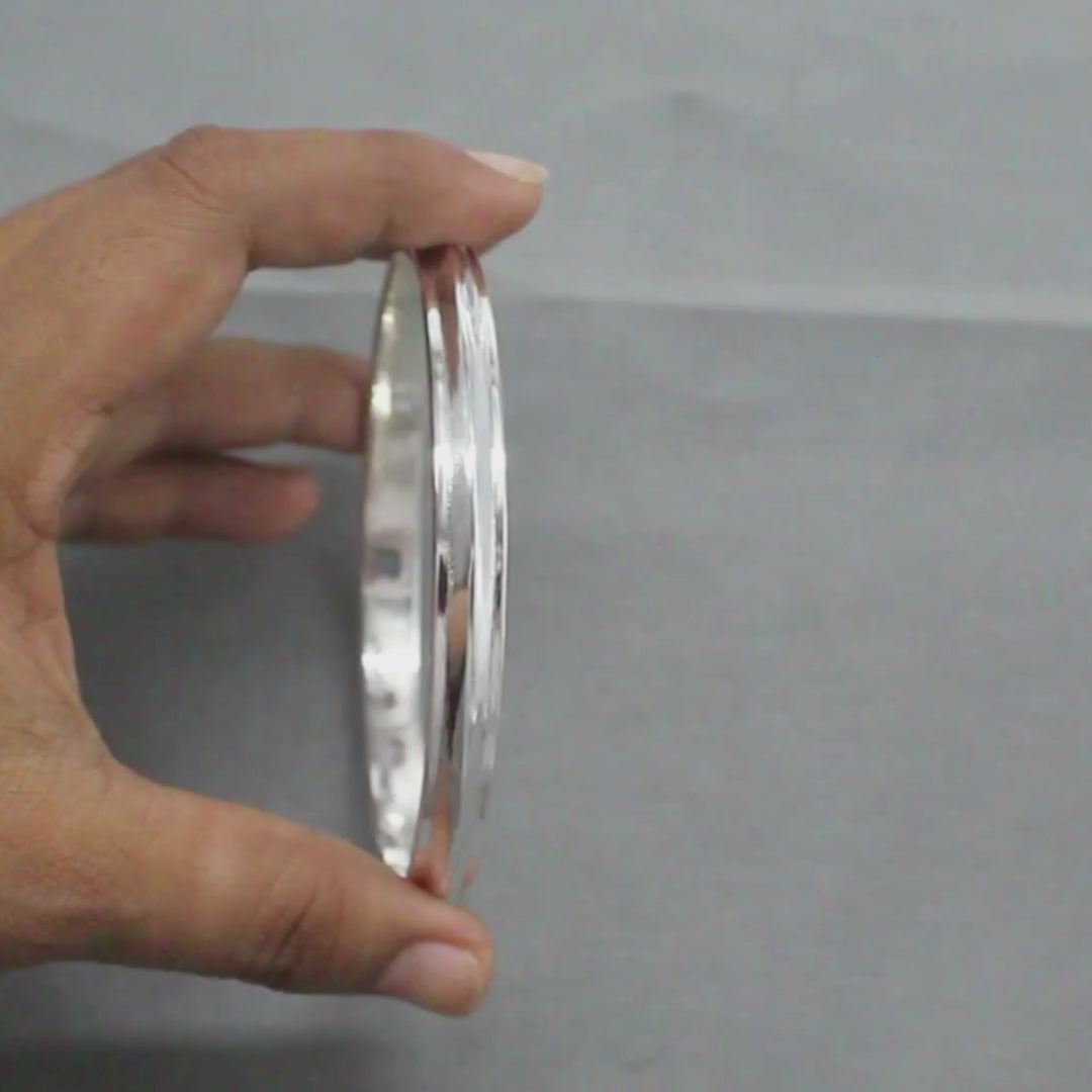 Jointless Pure Silver Mens solid Kada Bangle Bracelet