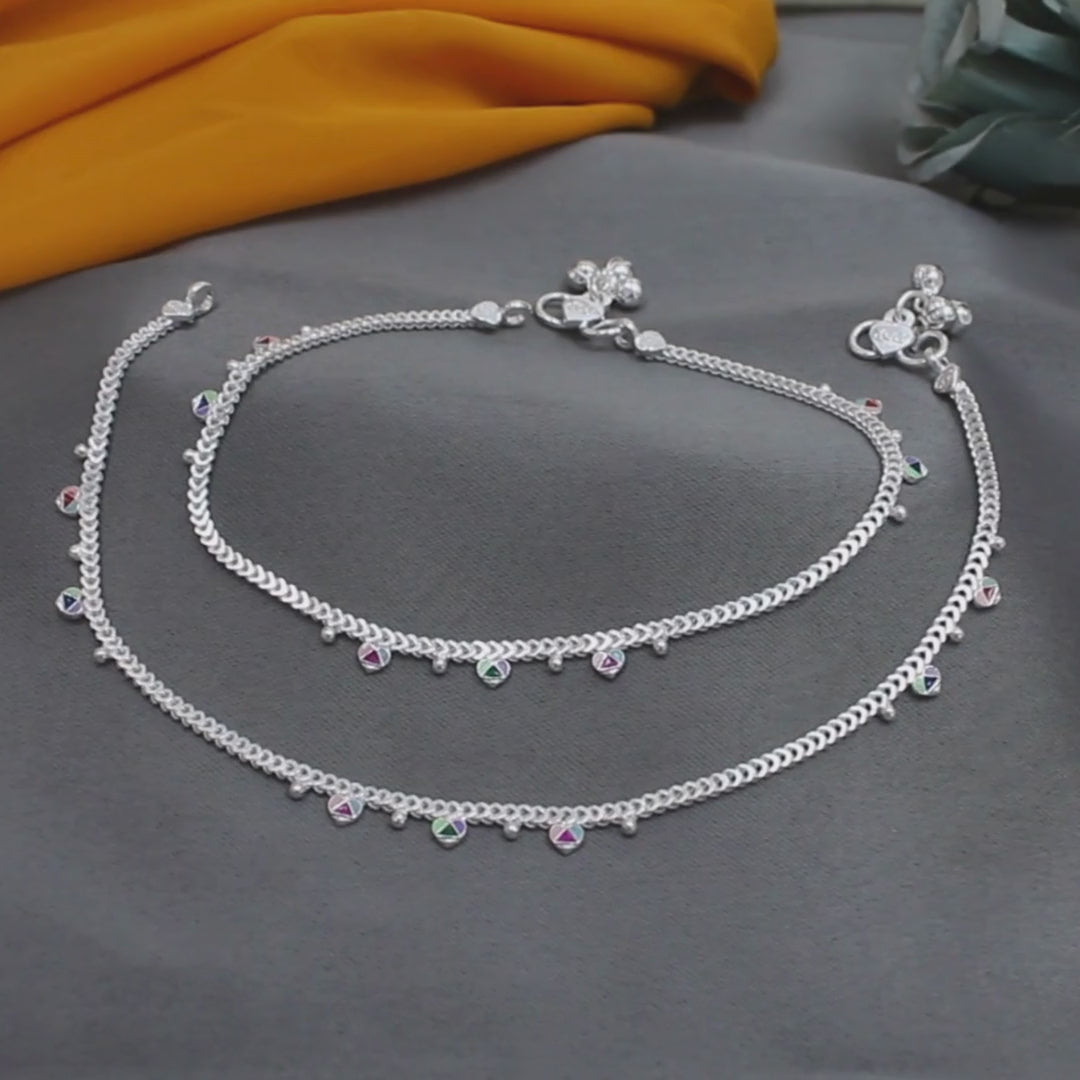 Premium Royal Real Silver Anklet for Party Wear