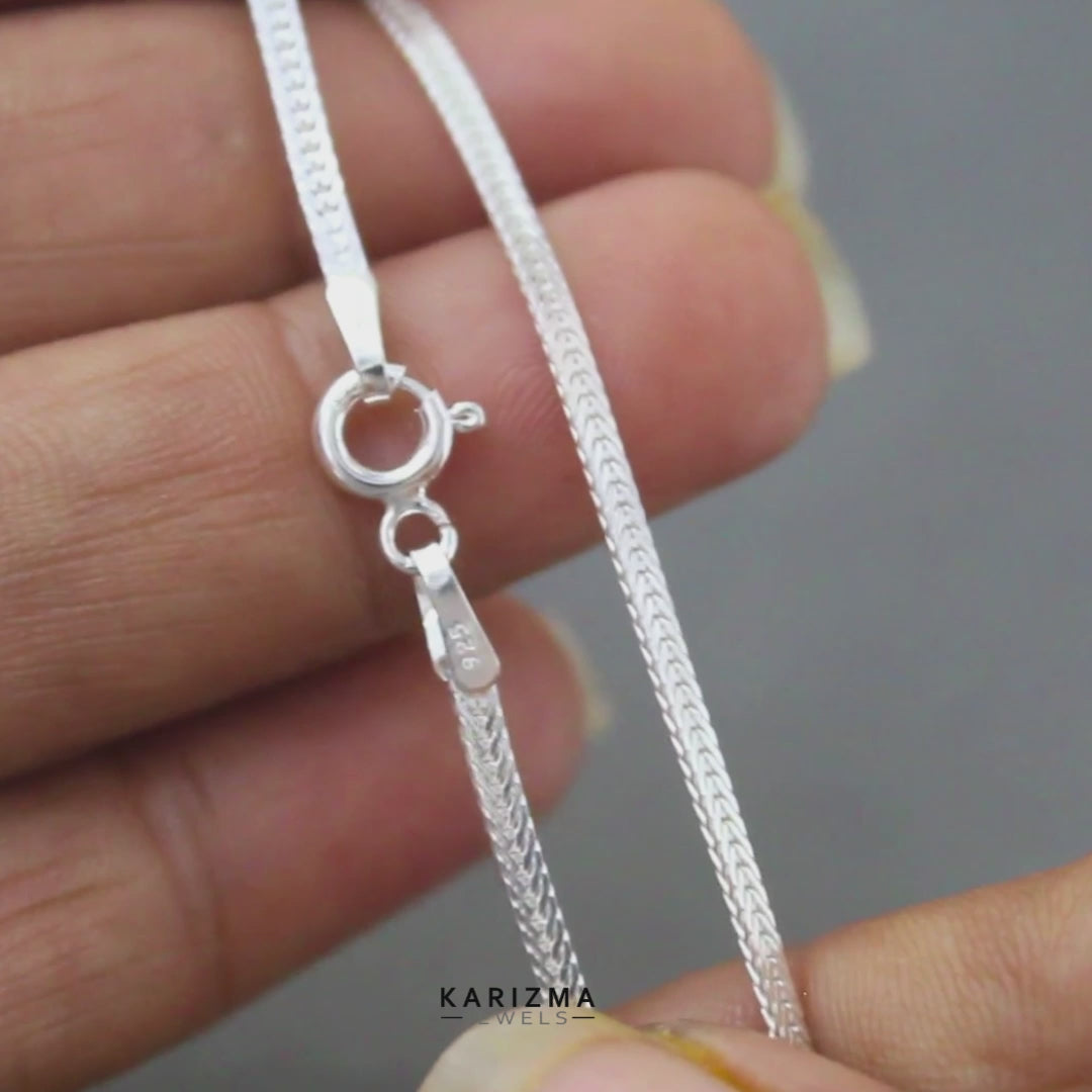 925 Sterling Silver women Light weight Neck Chain 18"