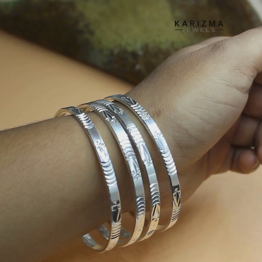 990 Real Silver Women amazing look Bangles Bracelet (Kangan)