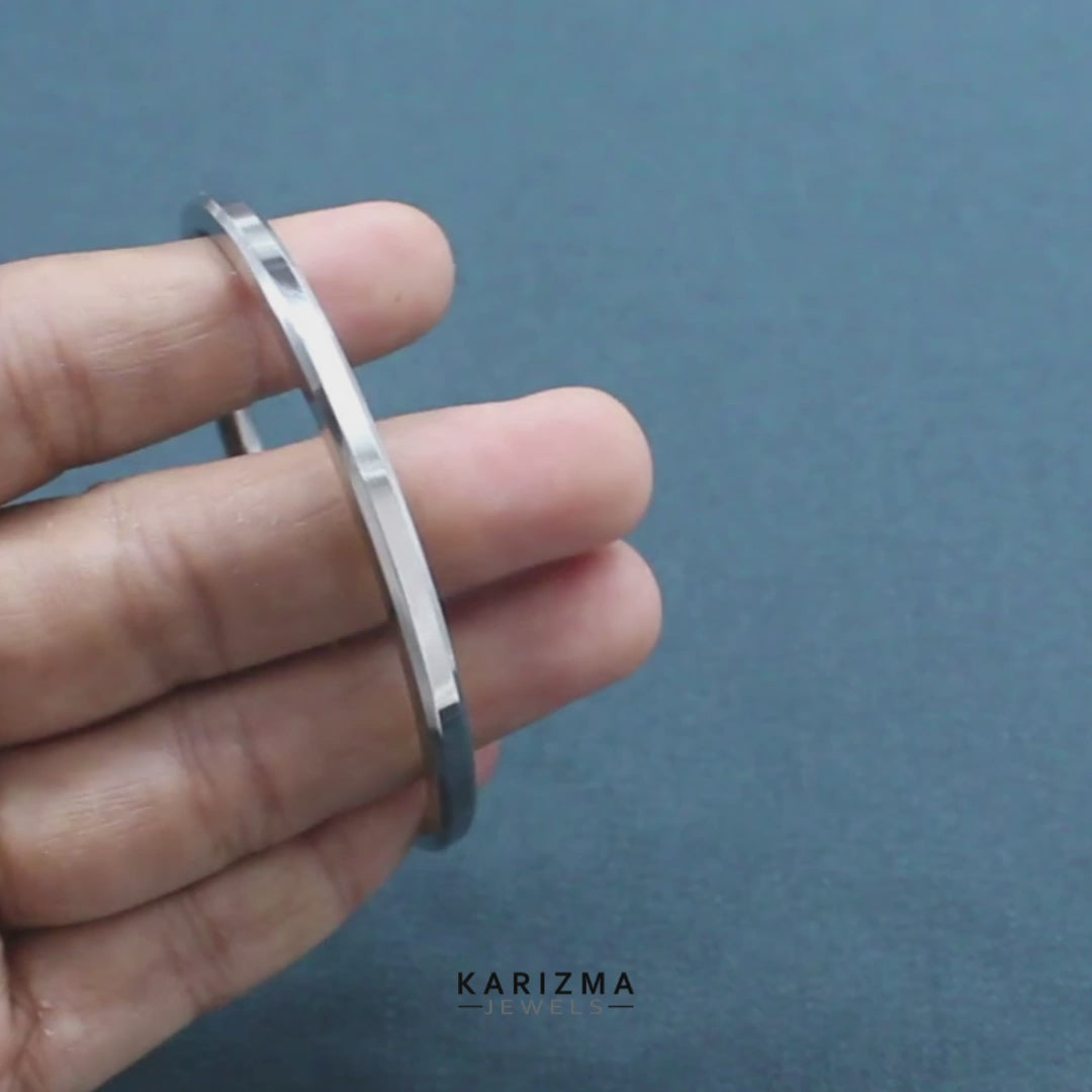 Super Shine Stainless Steel Plain Unisex Kada – Minimalist Bangle Bracelet
