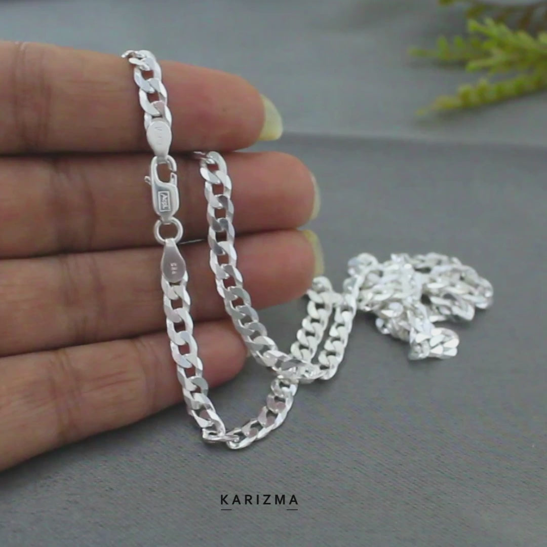 Real 925 Silver Link Design Chain 20" Neck chain