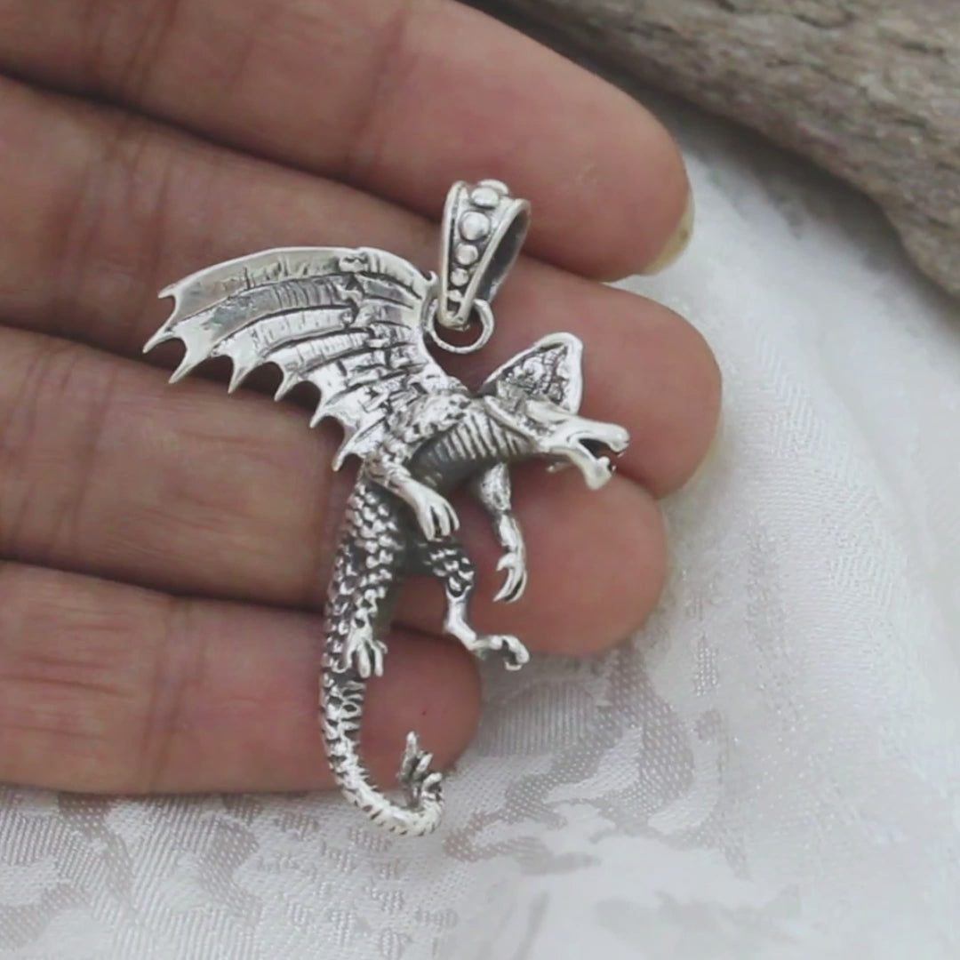 Real Silver Oxidized fabulous Dragon Fly Pendant