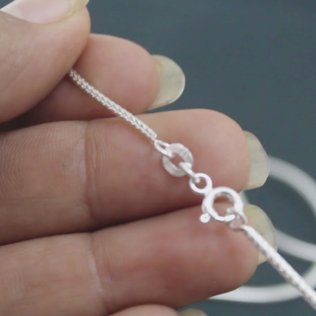 925 Sterling Silver V shape Neck Chain 18"