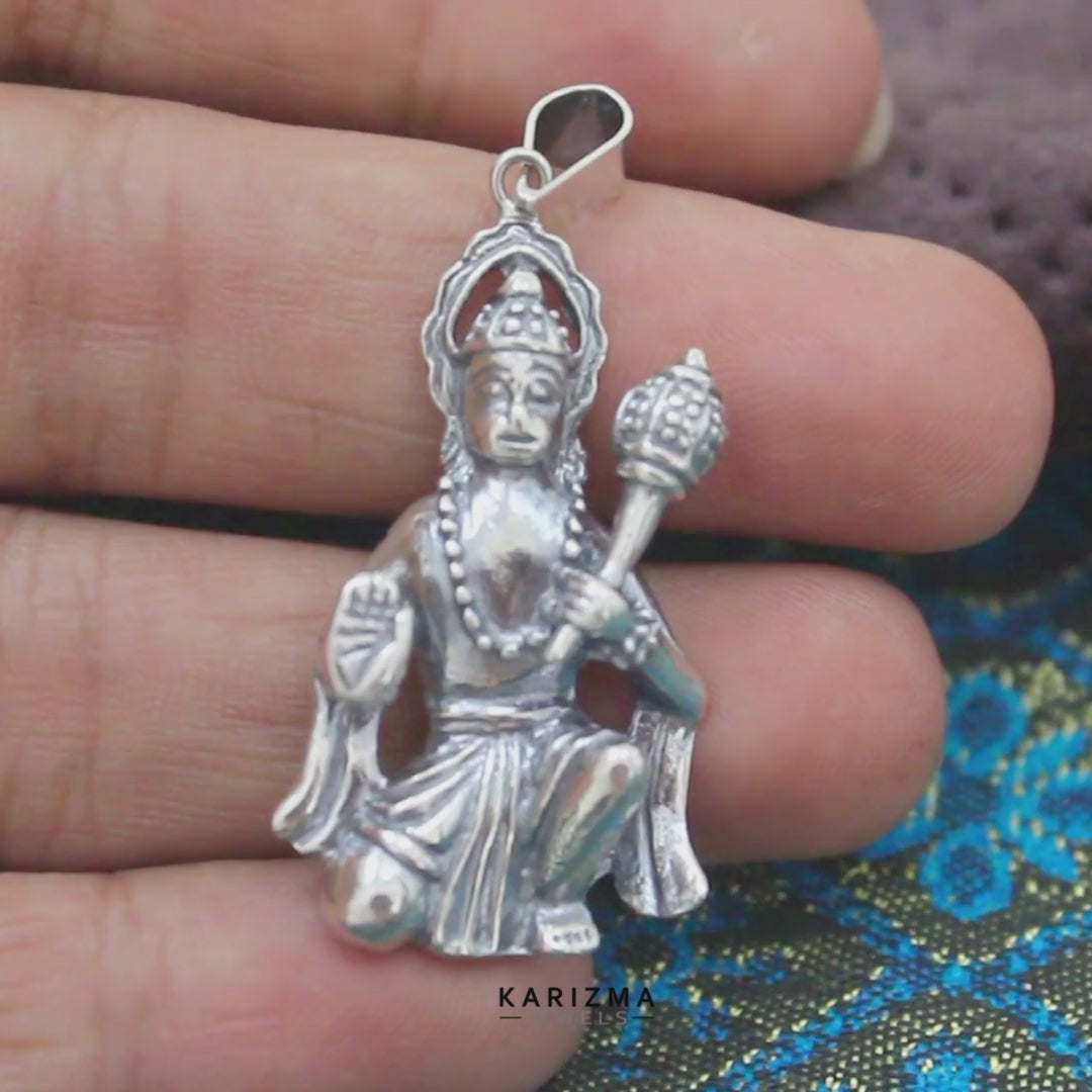 Powerful Lord Hanuman 925 Silver Pendant