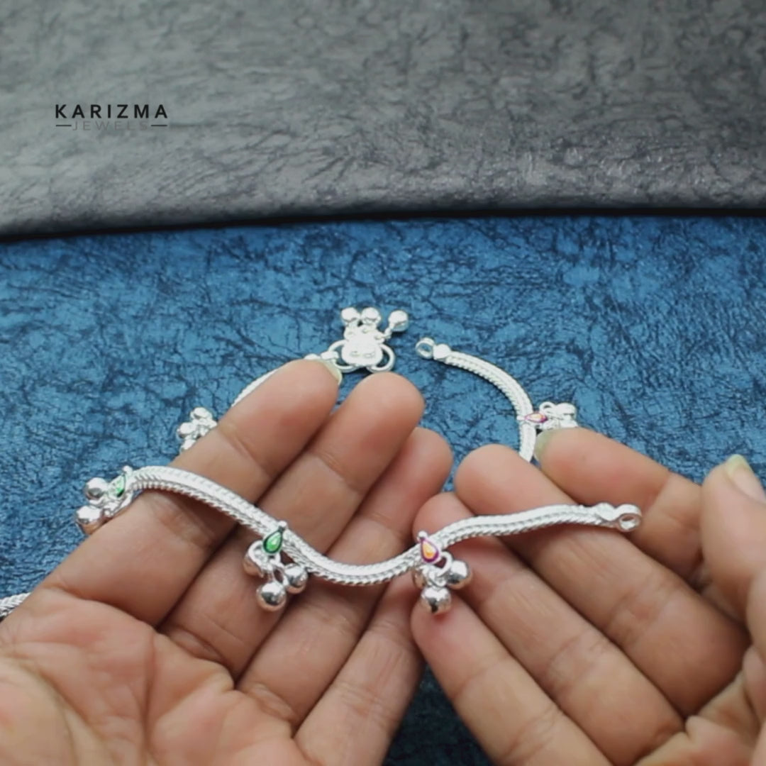 New born baby hot sale silver payal