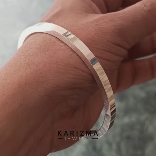 Tough guy Pure 990 Silver Hallmarked plain mens solid kada Bangle Bracelet