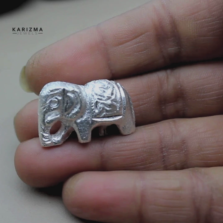 Pure Silver Elephant Lucky Gajraj chandi ka Hathy Lal kitab remedy solid inside