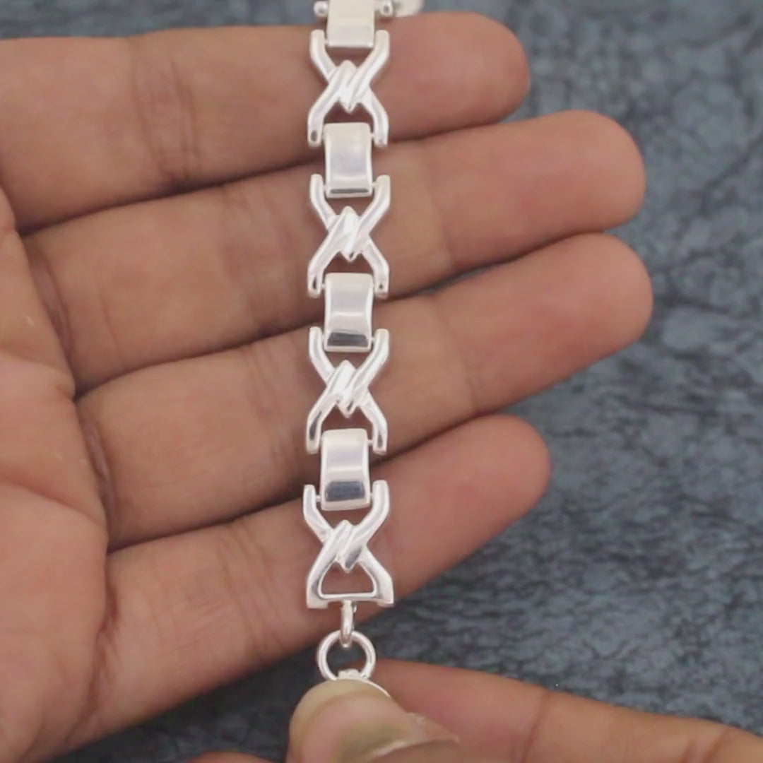 Premium 925 Sterling Silver Men's Link Chain Bracelet
