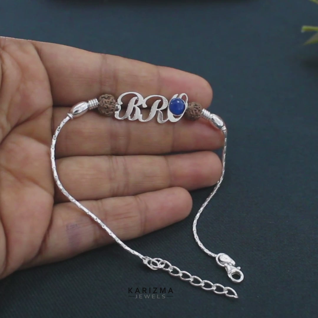 925 Real Sterling Silver Bracelet Bro Rakhi 8"
