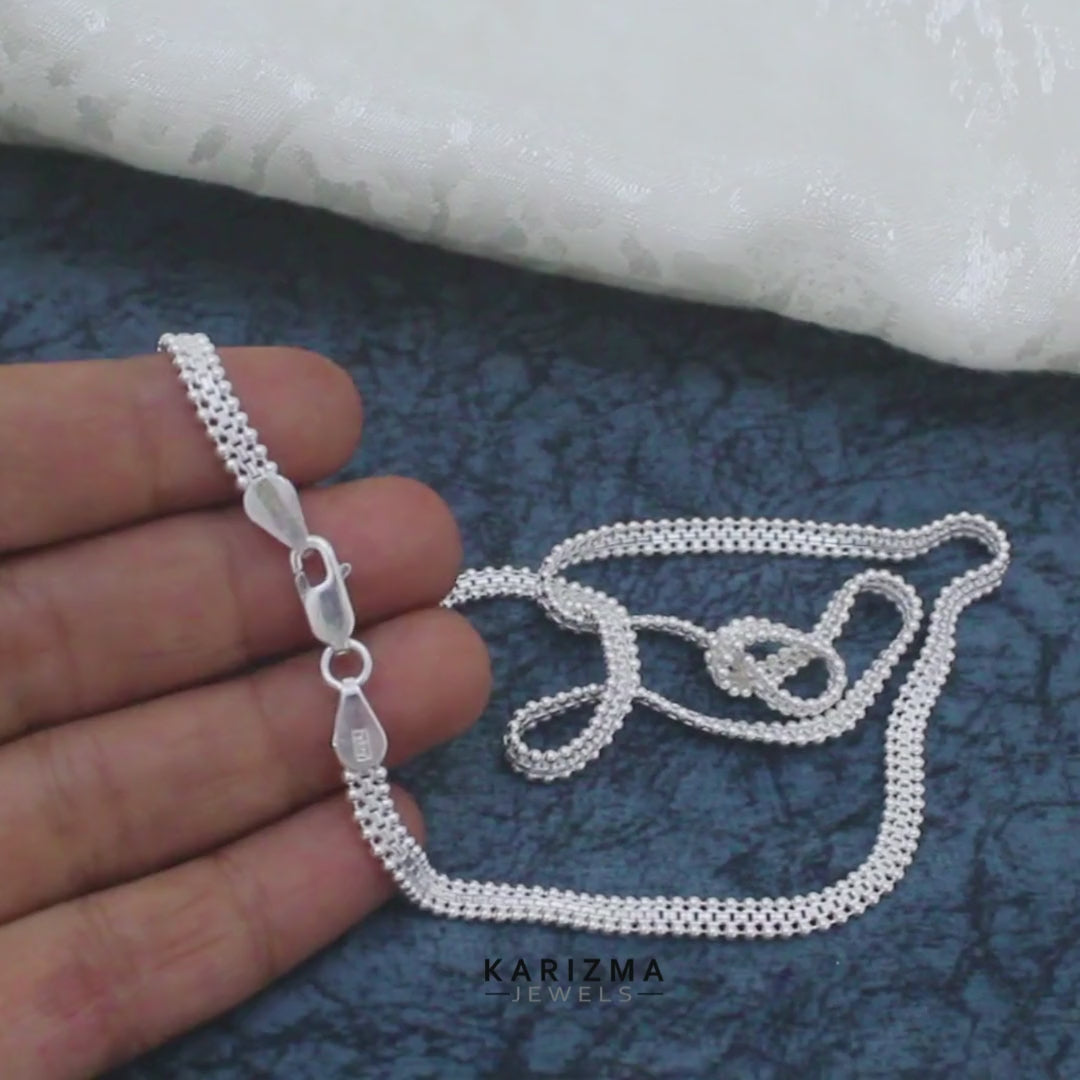 Royal Look 925 Sterling Silver Unisex Chain  - 20inch