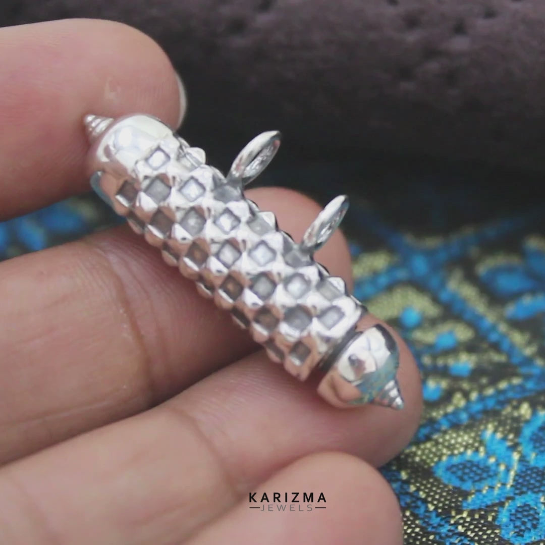 Oxidized 925 Sterling Silver Cylinder Amulet Openable Pendant
