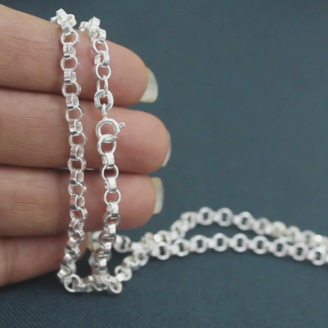 925 Real Sterling Silver Unisex  Belcher Neck Chain 20"