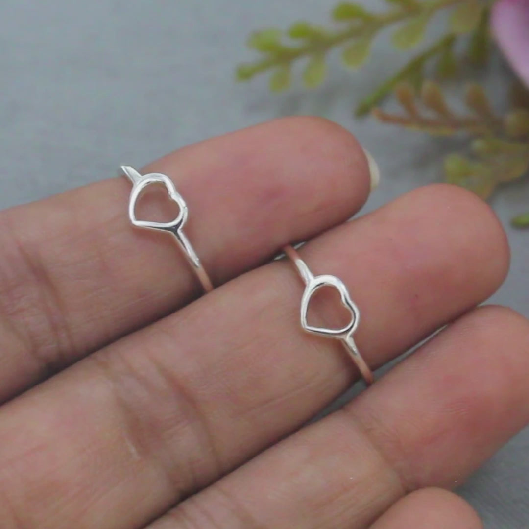 925 Real Sterling Silver Indian women Dedicate Heart Silver Toe Ring  - Pair