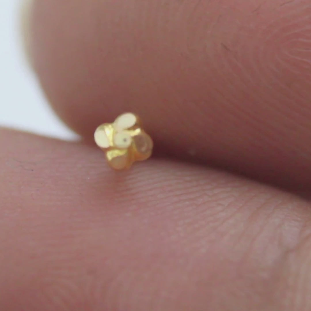 Minimalist 18K Real Gold Push Pin Nose Stud