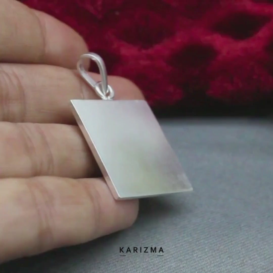 1 Inch Pure 999 Silver Square Piece (Chokor) Pendant lal kitab astrology
