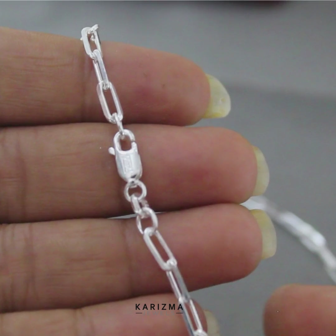 925 Sterling Silver Paperclip Link Neck chain 20"
