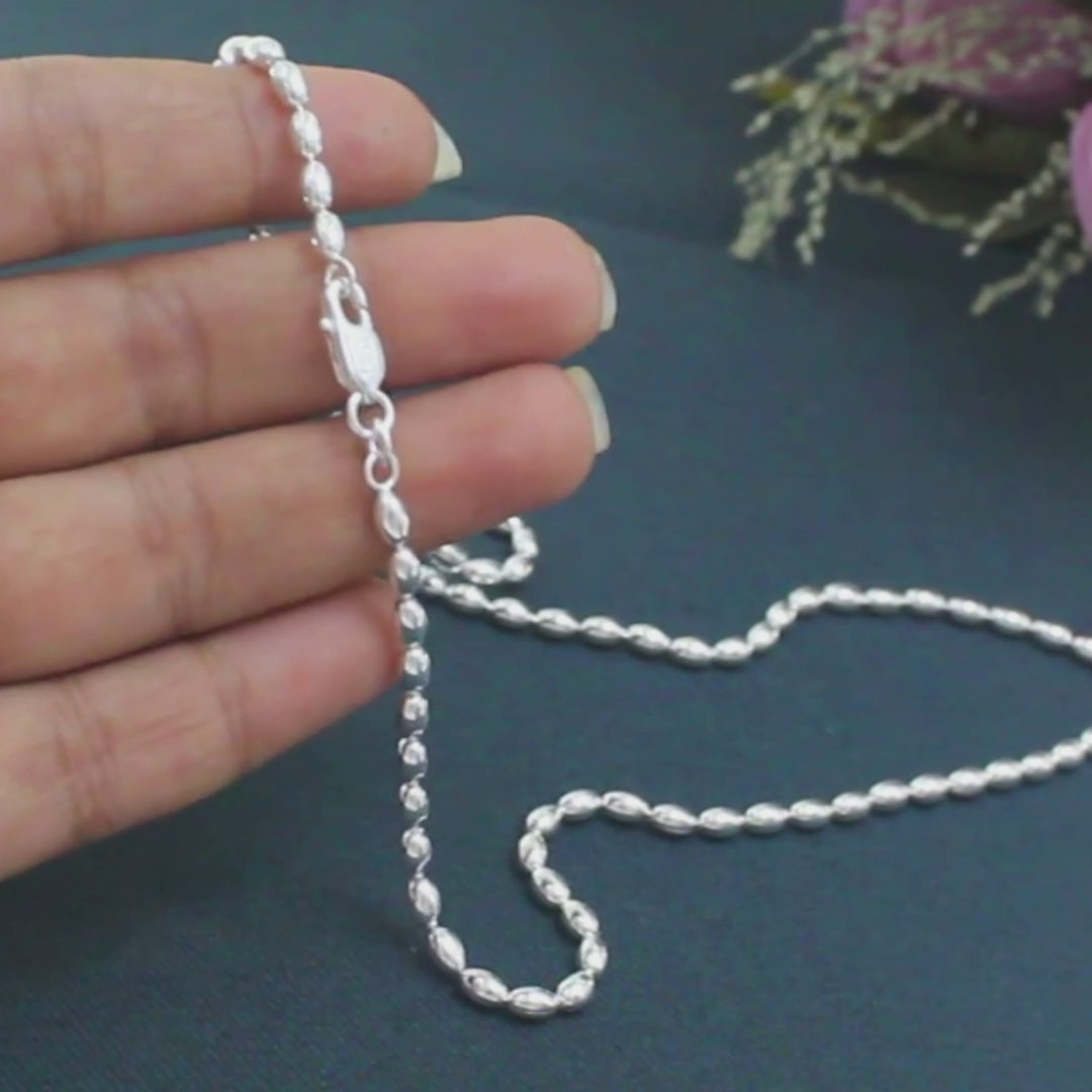 925 Sterling Silver women capsule design Neck chain 20"