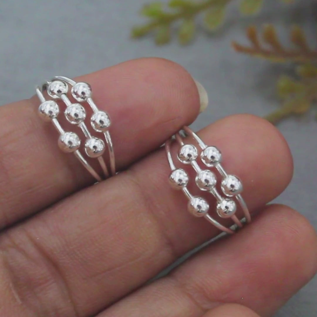 Trendy 925 Real Sterling Silver women daily wear Ball Design Toe Ring - Pair