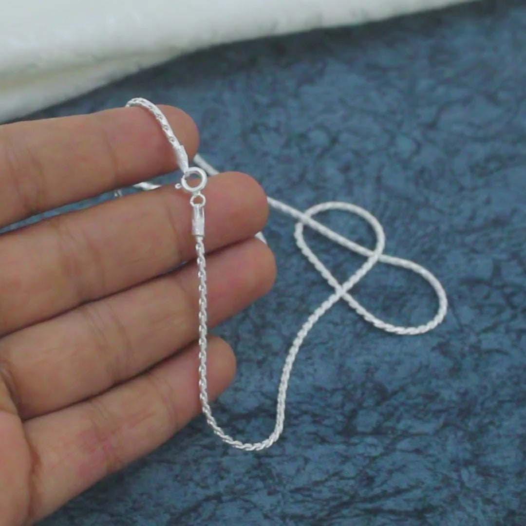 925 Sterling Silver women handmade Excellent Neck chain 20"