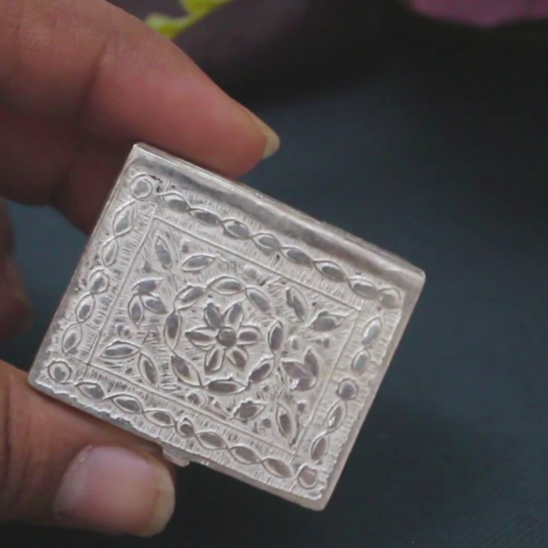 Real Silver Honey Container flower design Dibbi for Red Book Remedy