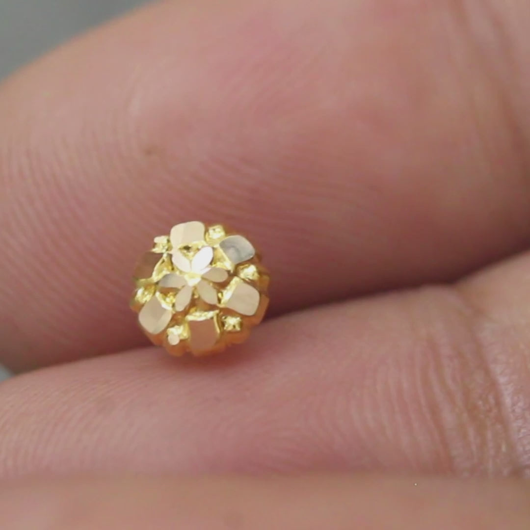 Floral style 18k Real Gold Women Divine Nose Stud Push Pin