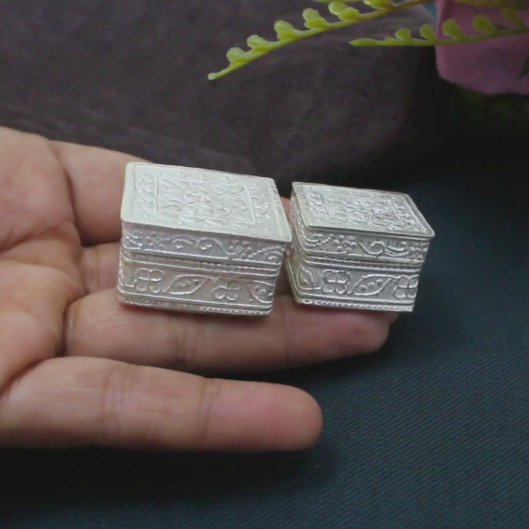 Premium Real Silver Square Dibbi for Honey & Lal Kitab Remedies