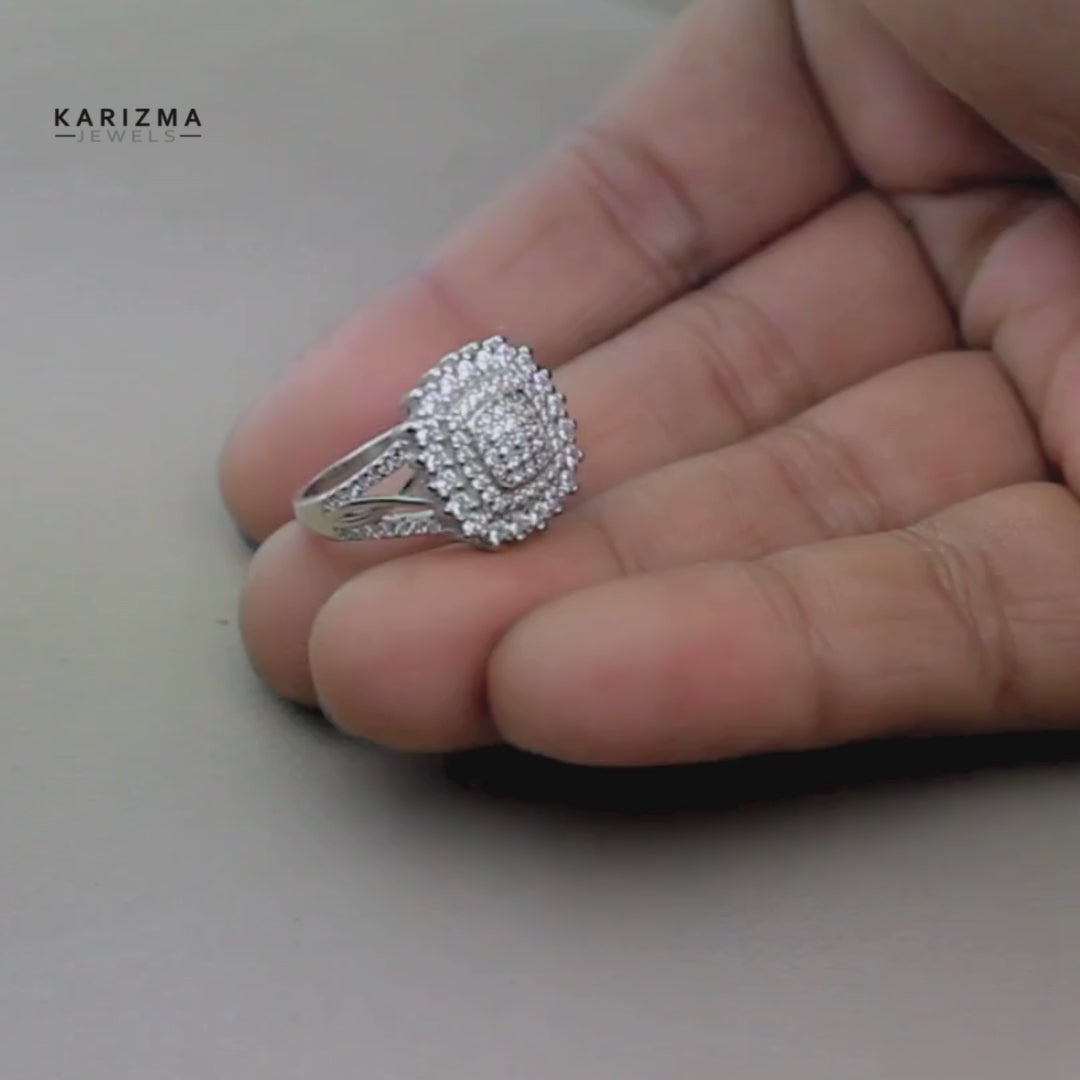 Ethnic Style 925 Sterling Silver White CZ Women Ring