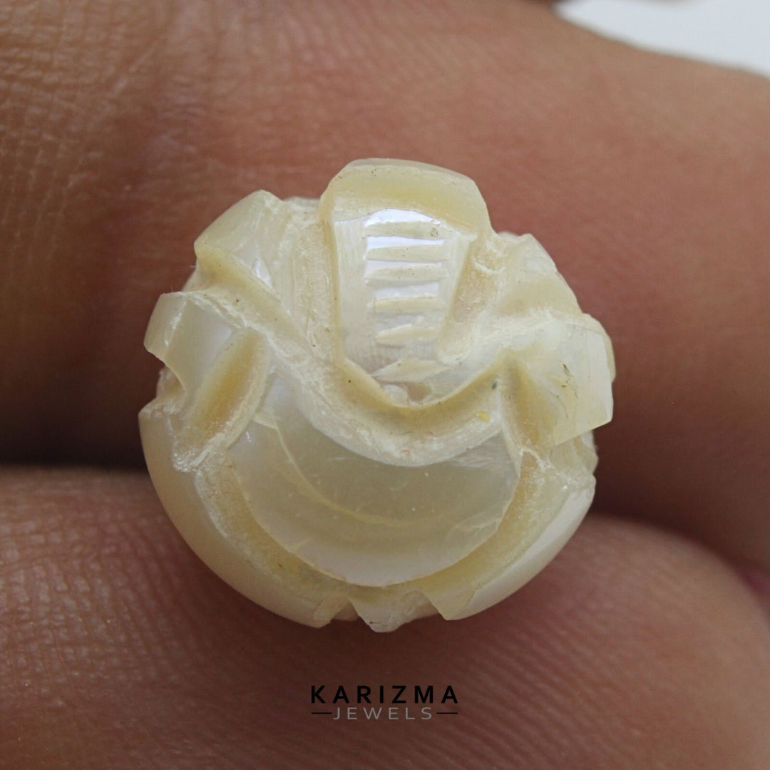 6.8Ct Real Natural Pearl Carved Lord Ganesha For Wealth & Prosperity