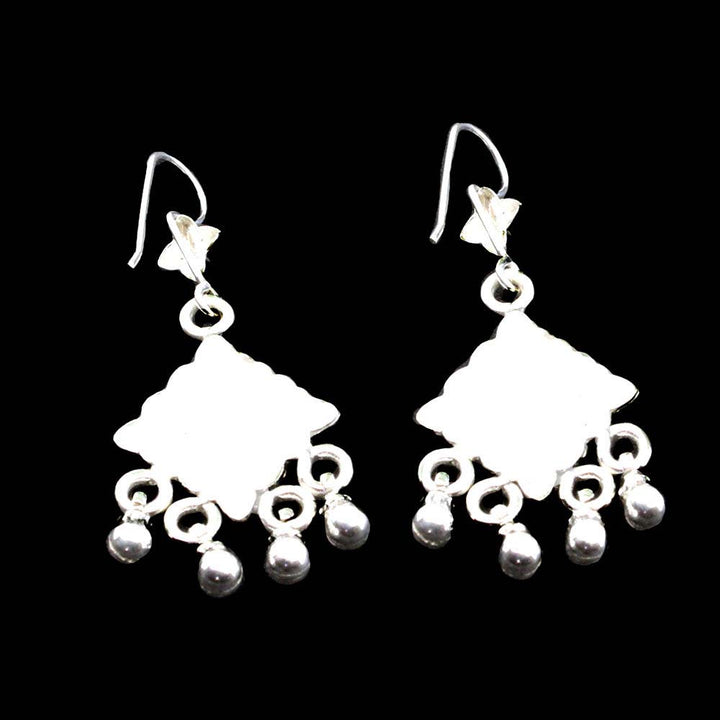 India design long 925 silver Boho Dangle earrings