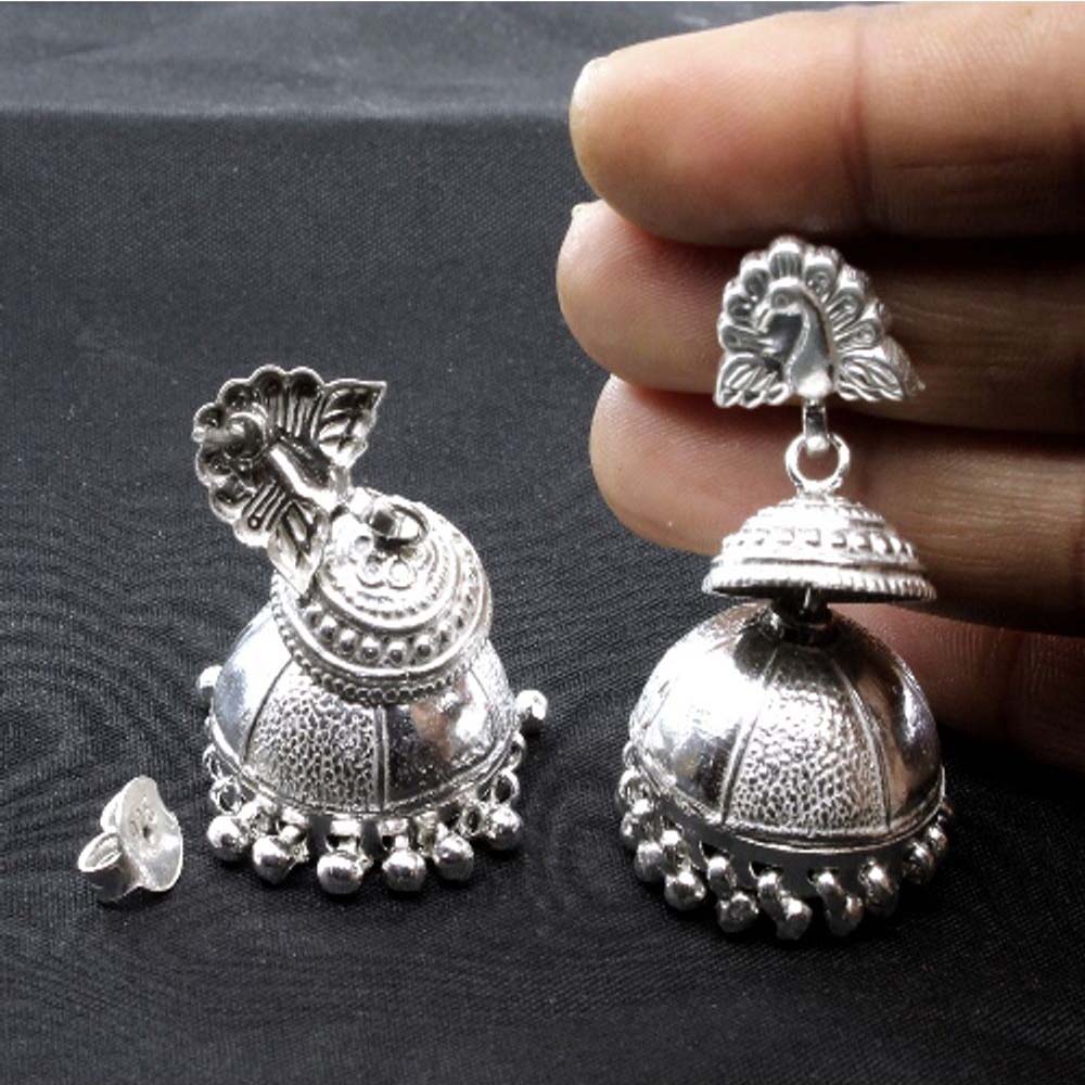 Ethnic Indian Jhumka Dangle Earrings 925 Sterling Silver