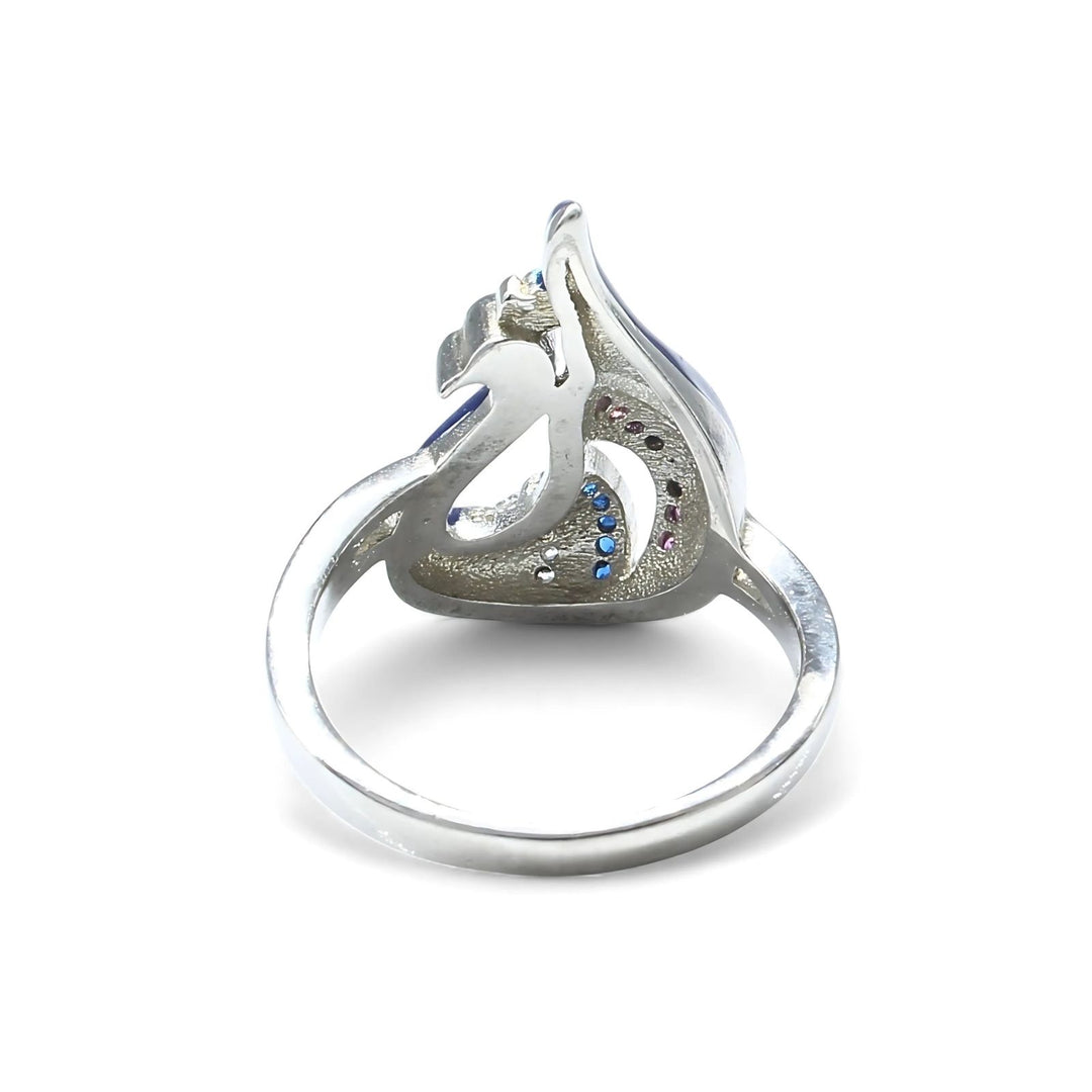 Real 925 Sterling Silver Multi CZ Women Elegant Peacock Ring