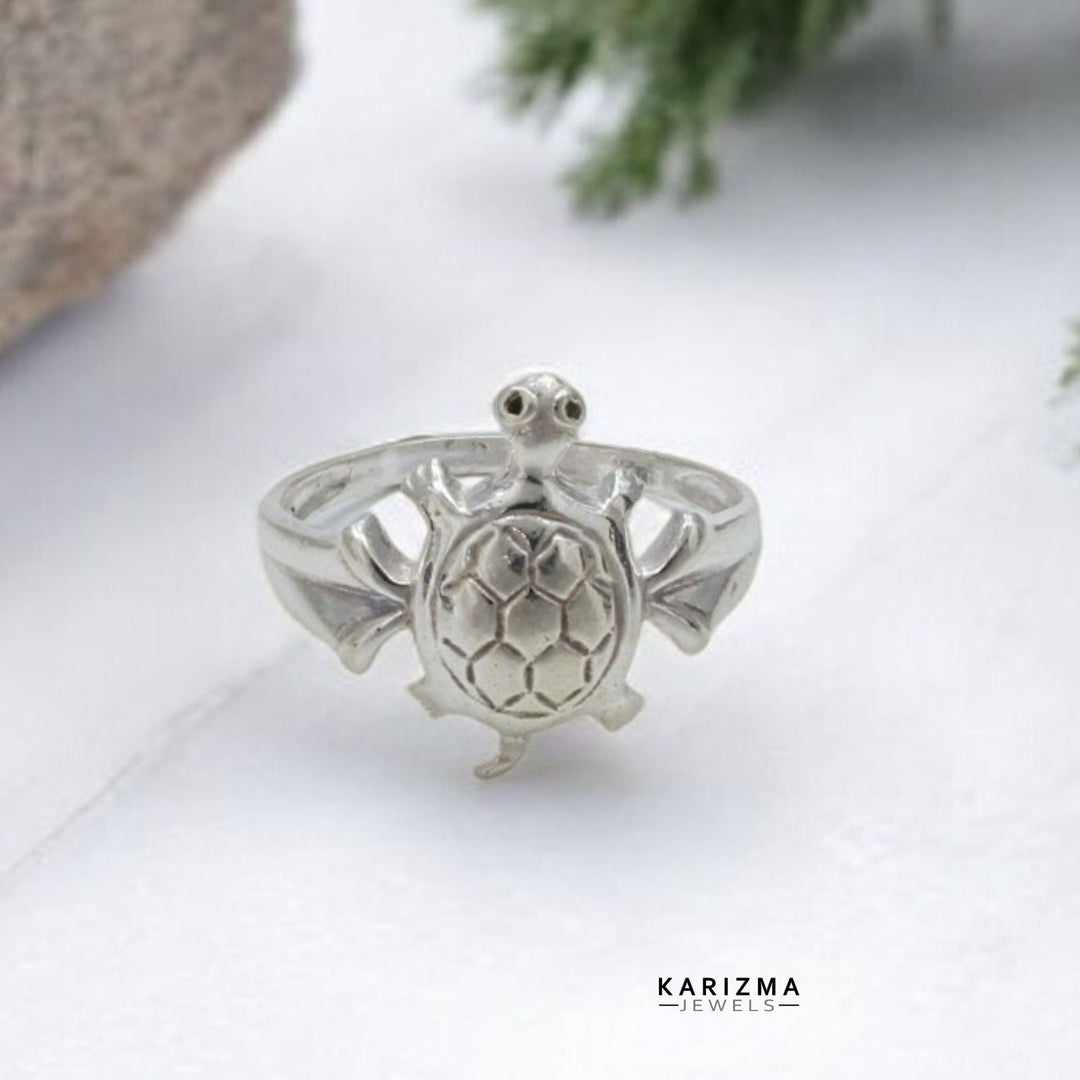 Turtle Style Indian Real 925 Solid Silver Unisex Ring