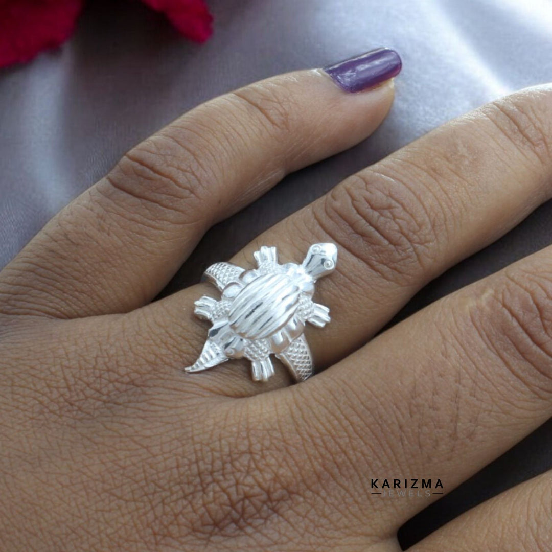 Tortoise Chandi Anguthi Price Real Sterling Silver Jewelery For