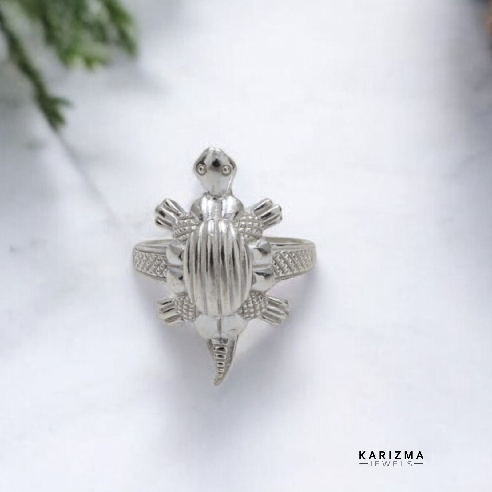 Real Sterling Silver jewelery for men women Tortoise Ring Karizma Jewels