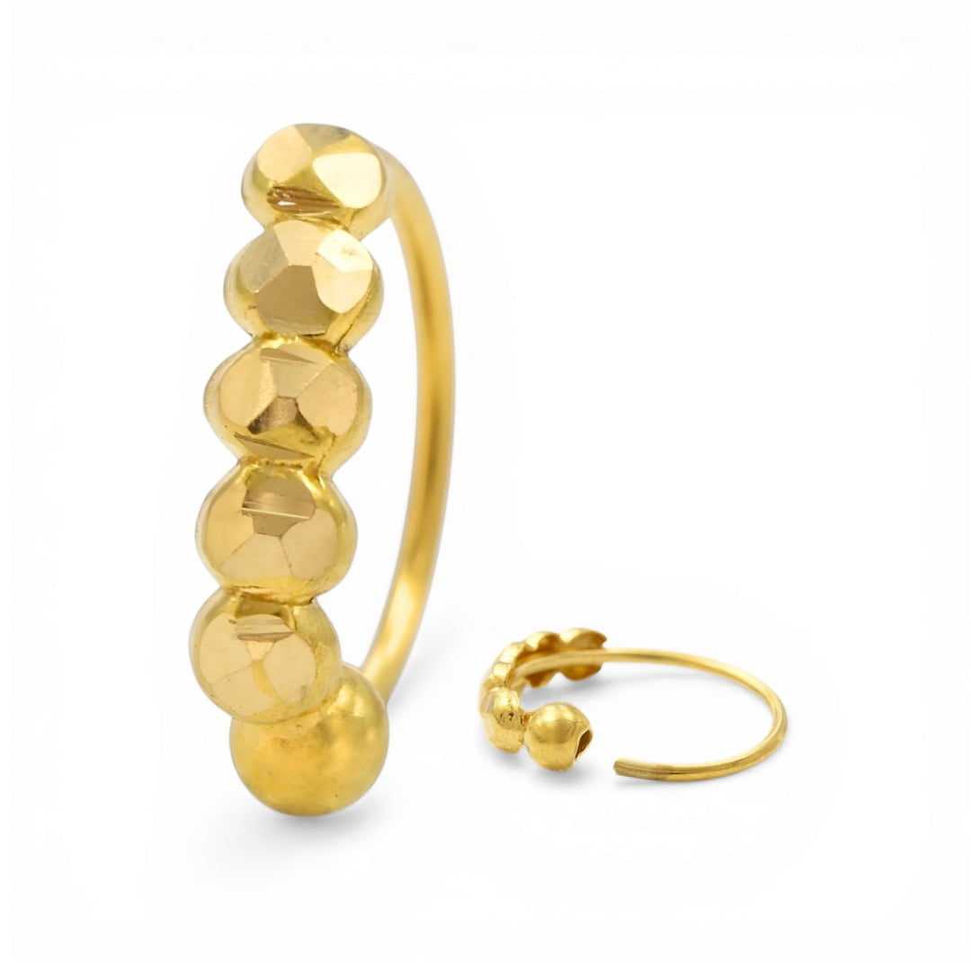 18K Real Gold Nose ring Indian Women Authentic Nose Hoop Ring 22g