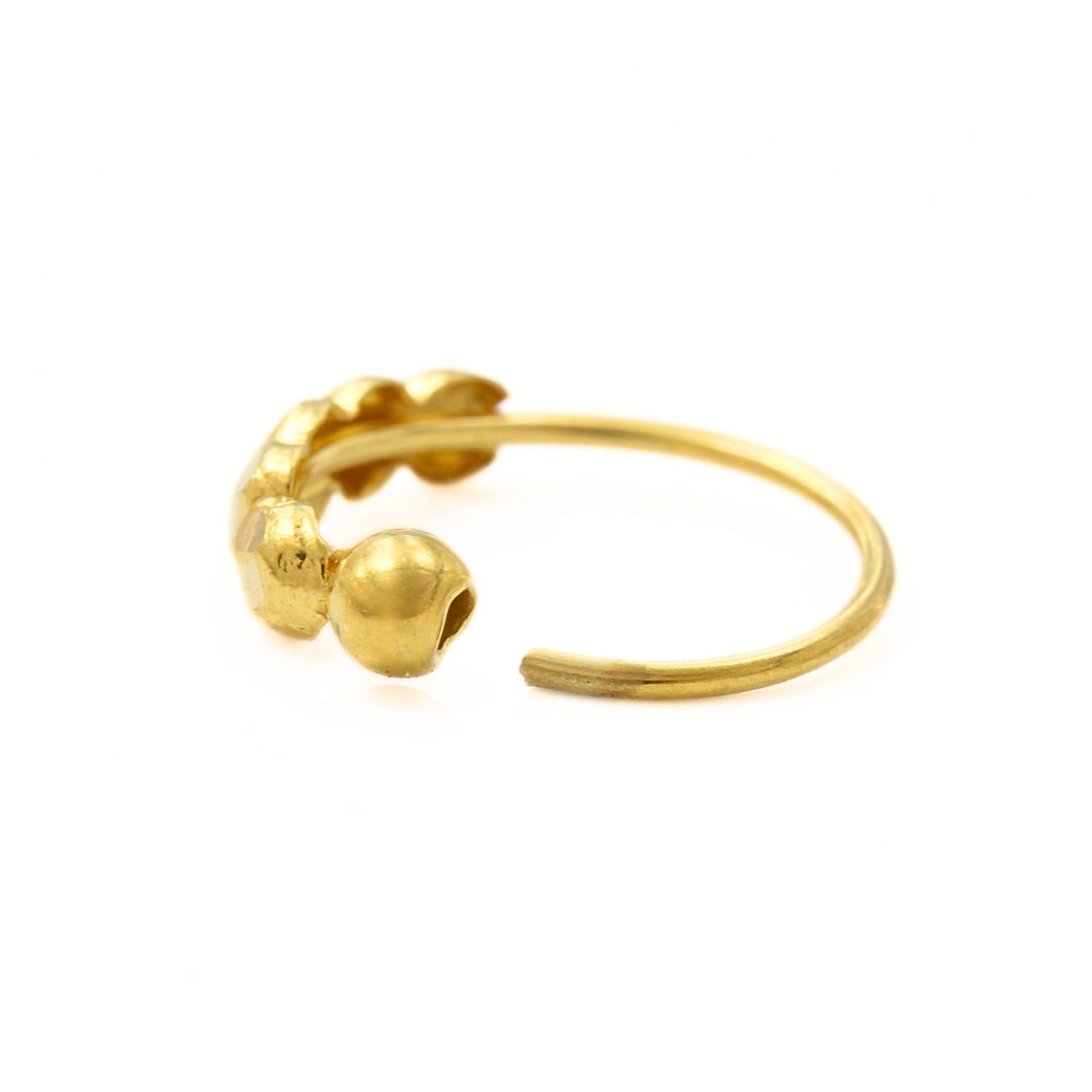 18K Real Gold Nose ring Indian Women Authentic Nose Hoop Ring 22g
