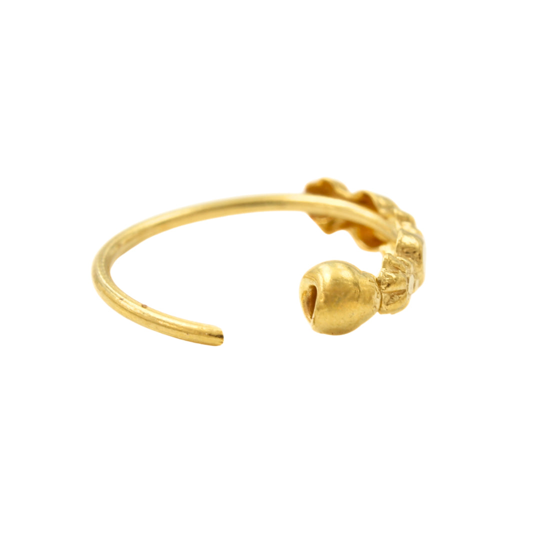 18K Real Gold Nose ring Indian Women Timeless Elegance Nose Hoop Ring 22g