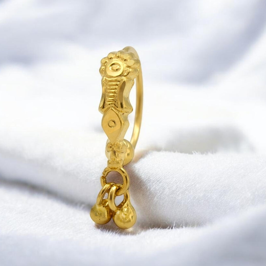 18K Real Gold Nose ring Indian Women Everyday Wear Nose Hoop Ring 22g