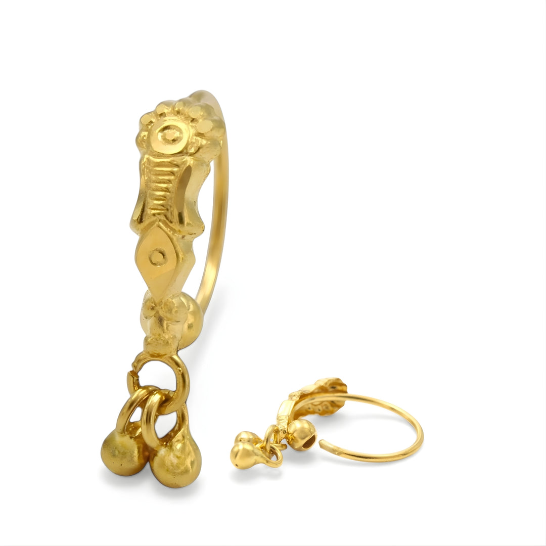 18K Real Gold Nose ring Indian Women Everyday Wear Nose Hoop Ring 22g