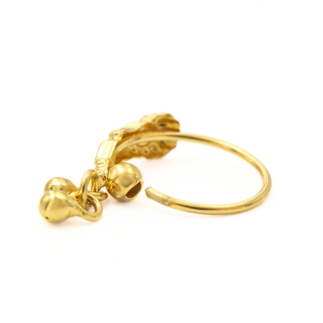 18K Real Gold Nose ring Indian Women Everyday Wear Nose Hoop Ring 22g