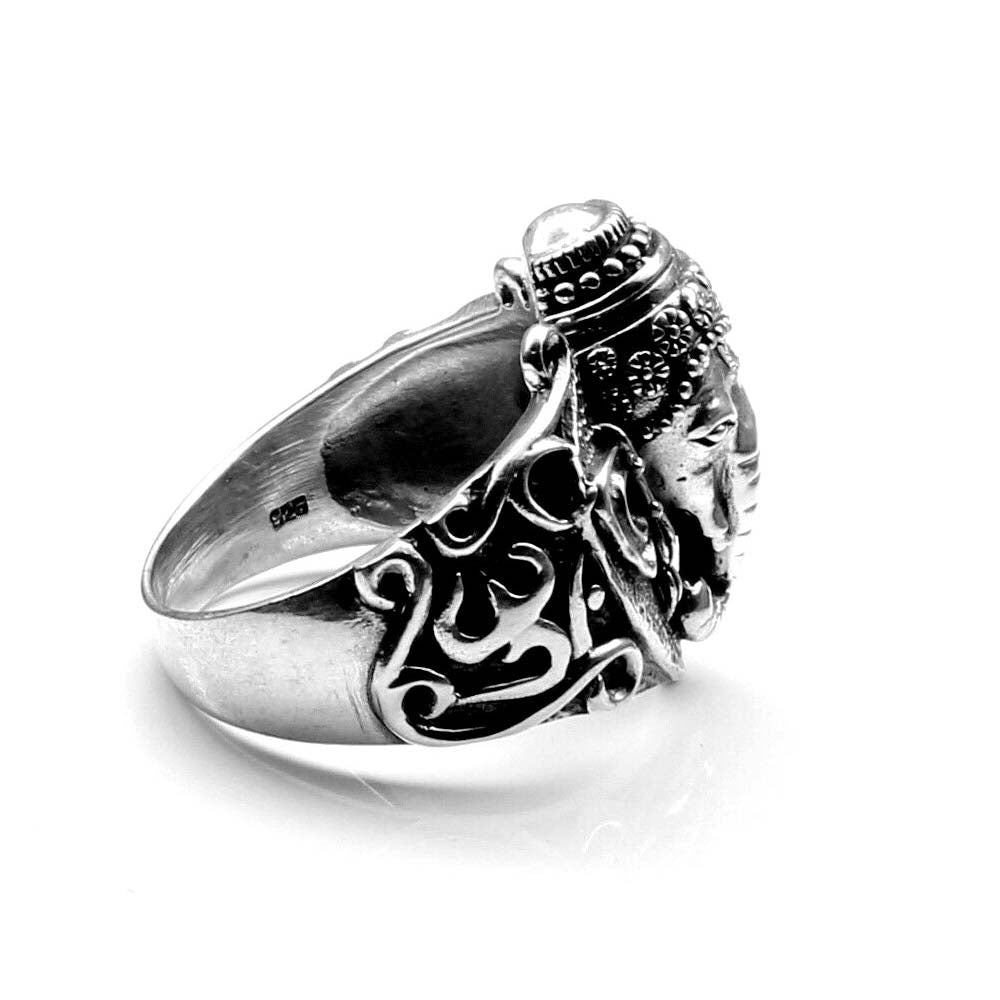 Big Lord Ganesha Idol statue Oxidized 925 Sterling Silver Unisex Ring