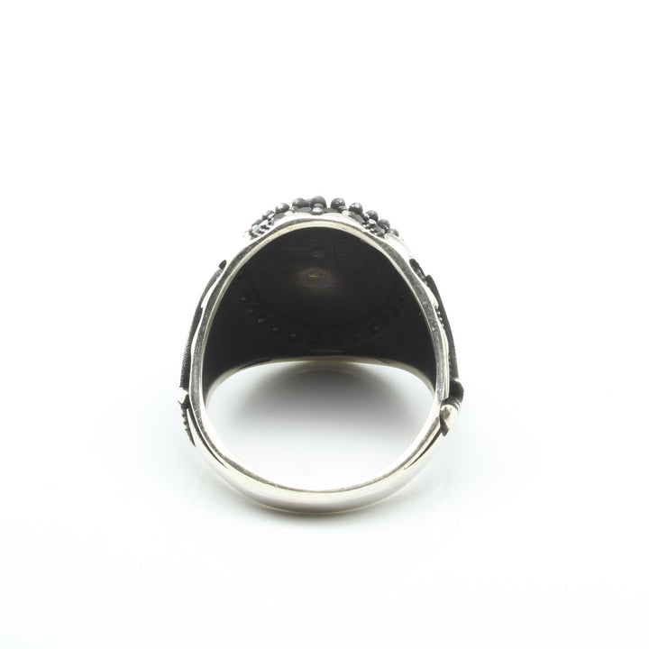 Turkish Style 925 Silver Oxidized Black CZ Men's Finger ring