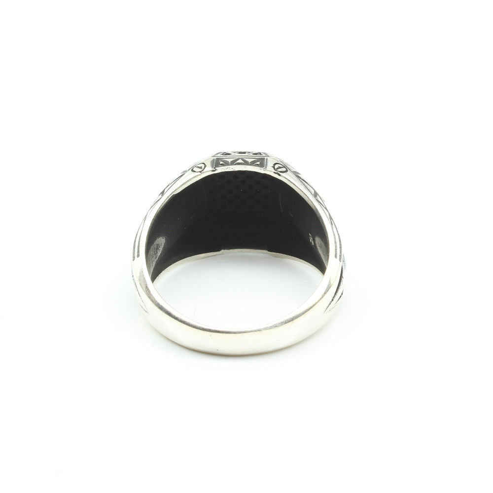 Gothic 925 Sterling Silver Oxidized Black CZ Men's ring