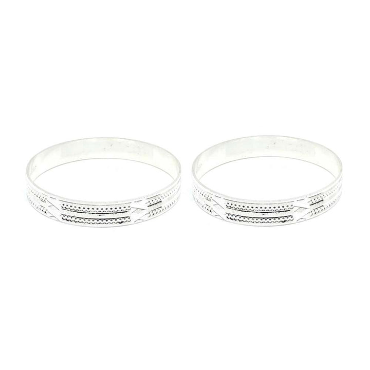 925 Sterling Solid Silver Women Bangles Bracelet (Kangan)-Pair