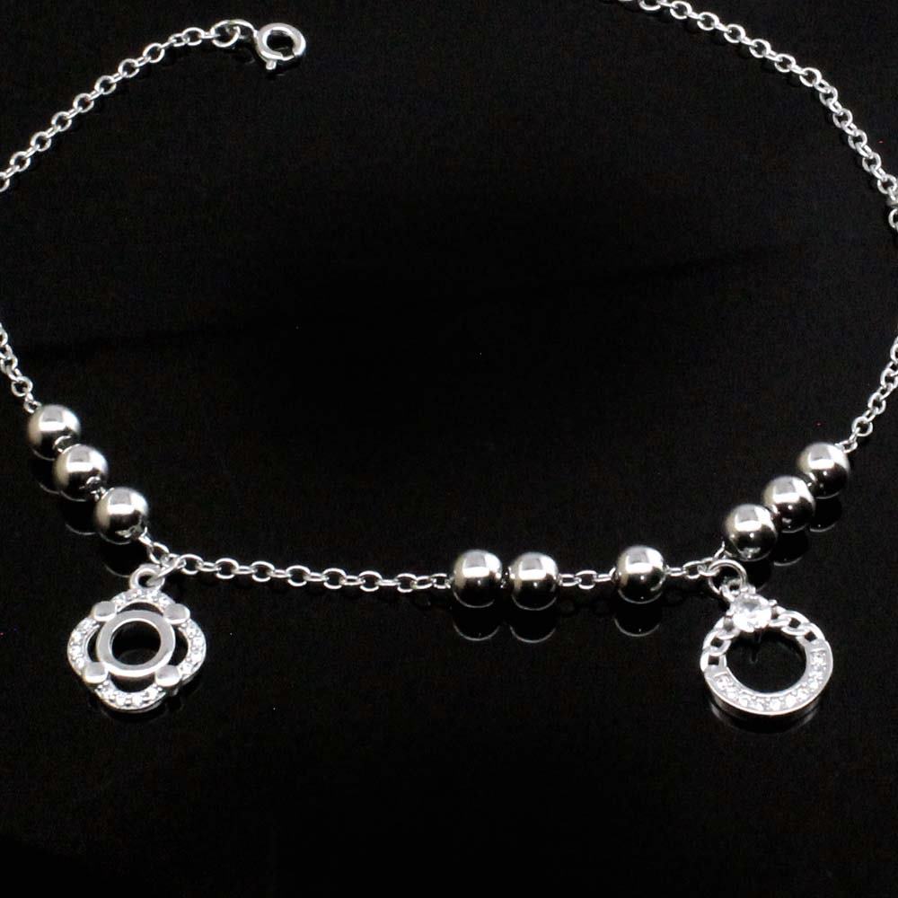 Cute 925 Sterling Silver Anklet Girls Gift Single chain Bracelet 8.8"